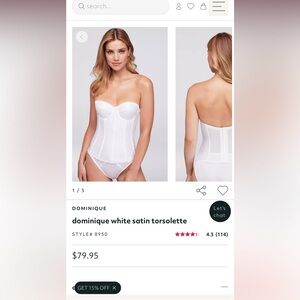 Dominique bridal strapless bra 46G